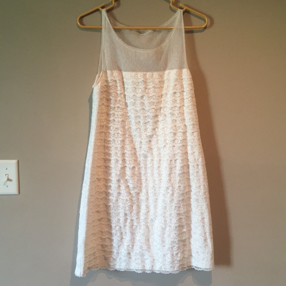 Ivory lace shift dress